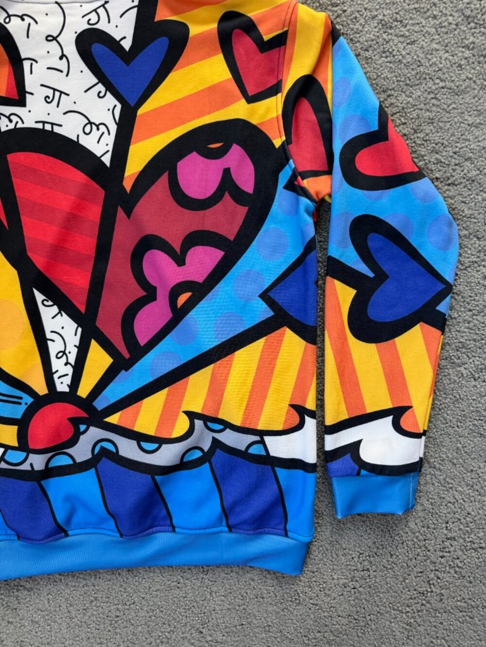 Fresh Hoods x Romero Britto New Day Pop Art Graphic Fleece Hoodie Multicolor - Picture 11 of 13